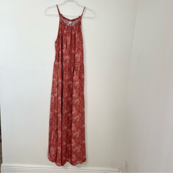 Old Navy Floral Sleeveless High-Neck Maxi Swing Dress Size L Tall - Picture 4 of 9